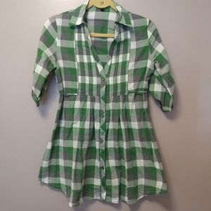 Plaid shirtdress